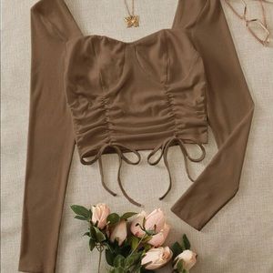 Drawstring ruched shirt